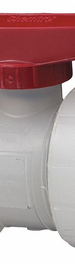 CHEMTROL Manual Two-Way Ball Valve: 1/2 in, Polypropylene, Straight, Socket x Socket, Three-Piece (MPN MN913A6). Key specifications — Brand: CHEMTROL; Handle: Tee.