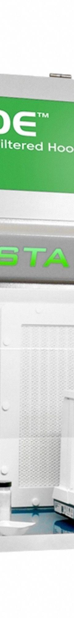 MYSTAIRE Filtered Hood: Latitude™ Series C, 48 in Overall Wd, 41 in Overall Ht, 30 in Overall Dp (MPN MY-LBE48). Key specifications — Assembly: Fully Assembled; Brand: MYSTAIRE; Base/Stand Included: Yes; Blower Included: Yes; Work Surface Included: Yes.