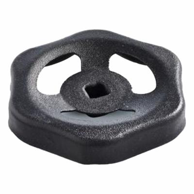 JW WINCO Valve Handwheel: 6 Point, 60 mm Handle Dia, 7 mm Square Spindle, Black - 6-Lobed Valve Knobs with Square Through-Hole