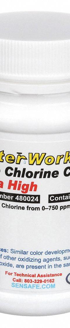 INDUSTRIAL TEST SYSTEMS Test Strips: Free Chlorine, 0 to 750 ppm Free Chlorine, Strip, 50 Tests (MPN 480024). Key specifications — Test Form: Strip; Brand: INDUSTRIAL TEST SYSTEMS; Parameter Measurements Included: 0 to 750 ppm Free Chlorine.