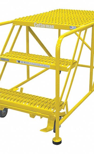 COTTERMAN Work Platform: 2.5 ft Platform Ht - Tilt-&-Move Rolling Single-Access Platforms