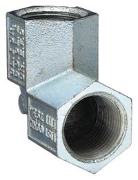 Elbow, 90 Degrees: Iron, Powder Coated, FF, 3/4 in Trade Size, Female to Female, NPT (MPN FF-90-2MWW). Key specifications — Ends - Hazardous Fittings: 3/4 in FNPT x 3/4 in FNPT; Material: Iron; Finish: Powder Coated; Brand: HUBBELL KILLARK.
