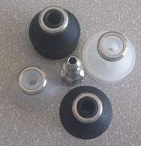 SMC Vacuum Pad Test Kit: 25 mm Pad Dia, 25.4 mm Pad Ht, Bellows/Flat, NBR/Silicone, Black/Clear, 50A (MPN RFKSS-GAS0068). Key specifications — attr1019254: SMC; attr1019234: RFKSS-GAS0068.