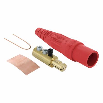 LEVITON Single Pole Inline: Male, Red, 600V AC/600V DC, 400 A, Double Set Screw Termination - Plugs with Set Screw Terminations
