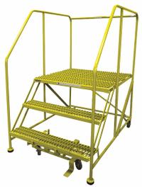 COTTERMAN Work Platform: 2.5 ft Platform Ht - Max, 36 in x 36 in, Steel, 800 lb Load Capacity (MPN 3WP3636RA3B4B8AC2P6). Key specifications — Folding: Not Foldable; Mobility: Rolling; Components Included: Rubber Foot Pads; Use Location: Indoor; Brand: COTTERMAN; Color: Yellow; Height Adjustability: Fixed Height; Includes Handrails: Handrails Included.