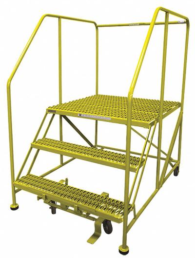 COTTERMAN Work Platform: 2.5 ft Platform Ht - Max, 36 in x 36 in, Steel - Manual-Lock Rolling Single-Access Platforms