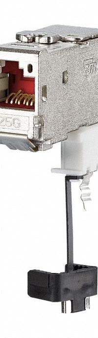 METZ CONNECT Module: Cat6A, Data/HDBaseT/Power, 8 Poles, Straight, Cable, Female Straight, Female (MPN 130B12-25-E). Key specifications — Housing Material: Zinc Die-Cast; Mounting Type: Cable; Connector Color: Metallike; Performance Category: Cat6A; Application: Power; Connection Type: Insulation Displacement; Connector Gender: Female; Connector Orientation: Straight.