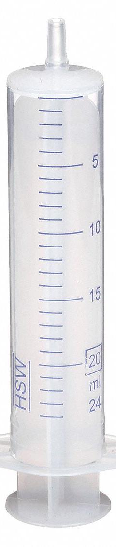 NORM-JECT All-Plastic Syringe: 20 mL Capacity - mL, Luer Slip, Polypropylene, Polypropylene, HDPE (MPN NJ-4606205-02). Key specifications — Attachment Type: Luer Slip; Plunger Material: HDPE; Sterile/Non-Sterile: Sterile; Tip Material: Polypropylene; Barrel Material: Polypropylene; Brand: NORM-JECT; Compatible Needles: Sharp, Tri-Bevel Needles; Includes Needles: No.