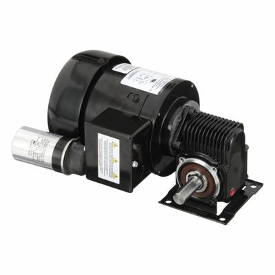 Dayton Gearmotor: Right Angle, Single Output Shaft, PSC, TEFC, 330 RPM, 15 in-lb Max Torque - Right Angle AC Gearmotors