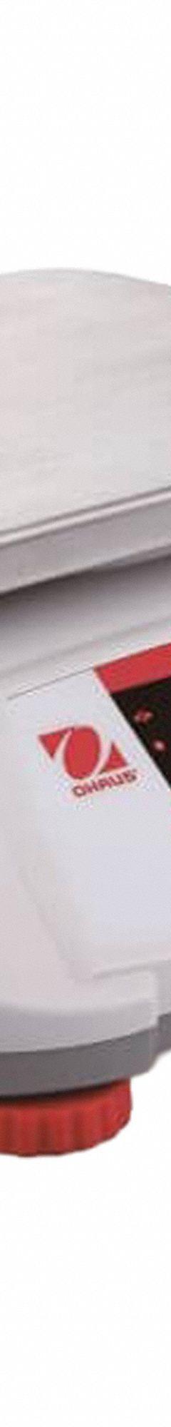 OHAUS Food Scale: 7 1/2 in Weighing Surface Dp, 9 1/2 in Weighing Surface Wd, 4 3/4 in Overall Ht (MPN V22PWE30T AM). Key specifications — Readability: 0.01 lb/5 g; Brand: OHAUS; IP Rating: IPX8.