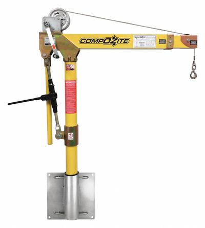 OZ LIFTING PRODUCTS Davit Crane Kit: Composite, Manual, 1,200 lb Max. Load Capacity - Lightweight Composite Davit Crane Kits with Bases