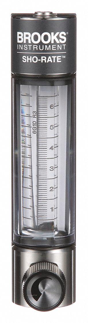 BROOKS Mechanical Flowmeter: Flow Meter, Scale, Variable Area, Panel Mount, Vertical - Panel-Mount Flowmeters for Air & Water