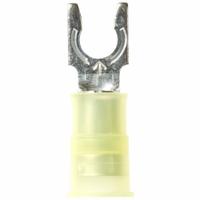 3M Fork Terminals: Yellow, Nylon, #10 Stud Size, 12 AWG – 10 AWG Wire Range, Locking Fork, 600 V (MPN MNG10-10FLK). Key specifications — Barrel Style: Insulation Grip; Manufacturer Part Number: MNG10-10FLK; Brand: 3M.