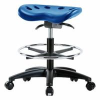 Tractor Stool: Polyurethane, Ht Range 19 in to 26 1/2 in, 17 in Seat Wd, 14 in Seat Dp, 0 Glides (MPN PTMBSO-RG-CF-RC-BLU). Key specifications — Brand: APPROVED VENDOR; Foot Support: Yes; Base Material: Fiberglass; ESD-Safe: Not ESD Safe; Number of Casters: 5.