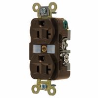 HUBBELL Receptacle: Duplex, 5-20, Brown, 125V AC, 20 A, 2 Pole / 3 Wire (MPN HBL5362)