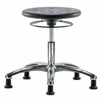 Cleanroom Stool: Polyurethane, Ht Range 16 1/4 in to 21 1/2 in, 13 in Seat Wd, 13 in Seat Dp, ISO 4 (MPN CLR-IPDHSO-CR-RG-BLK). Key specifications — Brand: APPROVED VENDOR; Foot Support: No; Base Material: Aluminum; Clean Room Class: ISO 4; ESD-Safe: Not ESD Safe; Number of Casters: 0.