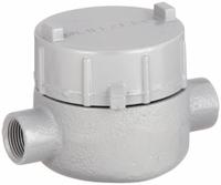 Conduit Outlet Body: Iron, GE, 3/4 in Trade Size, C Body, 19 cu in Body Capacity (MPN GECCT-2M). Key specifications — Series: For Standard Body; Compatible Conduit Trade Size: 3/4 in; Thread Gender: Female; Hub Style: Threaded; Cover Included: Yes; Body Style: C; Connection Type: Threaded; Back Type: Flat.