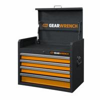 GEARWRENCH Top Chest: 4 Drawers, Heavy Duty, 26 in Overall Wd, 16 in Overall Dp, Keyed, GSX (MPN 83240). Key specifications — Brand: GEARWRENCH; Includes Drawer Liners: Yes.