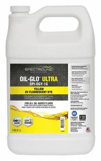 SPECTROLINE Fluorescent Dye: 1 gal, Jug (MPN SPI-OGY-1G). Key specifications — Brand: SPECTROLINE; Series: Oil-Glo; Product Type: Fluorescent Dye.