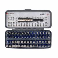 WIHA Impact Socket Bit Sets: SAE, 1/4 in Drive Size, 61 Pieces, Replaceable Insert, TerminatorBlue (MPN 76868). Key specifications — attr1204730: Replaceable Insert; attr1228046: 1/4 in; attr1204738: WIHA; attr1225719: 1/8 to 1/4 in (Hex SAE).