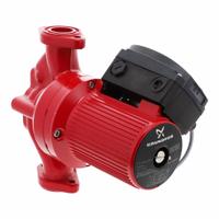 Circulating Pump: 3/8 hp HP, 230V AC, Cast Iron, 3, 26 ft Max. Head, 11 in Face to Face, Inline (MPN 96402709). Key specifications — Nameplate Voltage: 230V AC; Connection Type: Flange; Brand: GRUNDFOS; Includes Volute: Volute Included; Efficiency: Standard Efficiency; System Type: Potable Water.