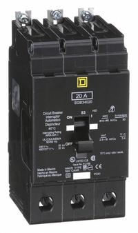 SQUARE D Miniature Circuit Breaker: 20 A, 480Y/277 V AC, 3 Poles (MPN EGB34020). Key specifications — Amps: 20 A; AC Voltage Rating: 480Y/277 V AC; Brand: SQUARE D.
