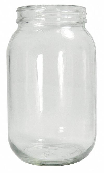 APPROVED VENDOR Sampling Bottle: 480 mL, 63-400, Colorless, 12 Bottles - Clear Wide Mouth Round Glass Lab Bottles