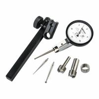 MITUTOYO Calibrated Indicator: 0 in to 0.03 in, Inch, 0.0005 in, 0-15-0 Dial Reading (MPN 513-412-10TCAL). Key specifications — attr1184109: 0-15-0; attr1184166: Contact Point, Knurled Clamp Ring, 0.157" Stem, 3/8" Stem, Swivel clamp, Inch Holding Bar, Calibration Certificate; attr1200917: Test Indicator; attr1184127: 513-412-10TCAL; attr1184167: MITUTOYO; attr1184108: 0.0005 in; attr1184144: Certificate of Calibration.