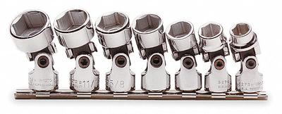 PROTO Socket Set: SAE, 7 Pieces, (7) 6-Point, 3/8 in Drive Size - SAE Flex Socket Sets