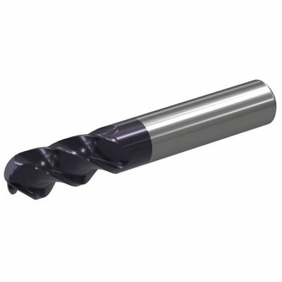 WIDIA Ball End Mill: Carbide, TiAlN Coated, 4 Flute, 1/4" Mill Dia, 3/4" LOC - Fast-Cutting Carbide Ball End Mills for Steel & Cast Iron