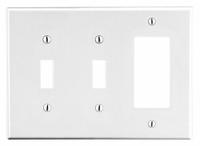 HUBBELL Wall Plate: Combo, 3 Gang, White, Std Size (MPN P226W). Key specifications — Brand: HUBBELL; Material: Polycarbonate.