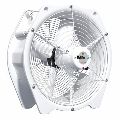 MULTIFAN Mounted Fan: 18 1/2 in Blade Dia, 265/460V AC, 3/8 hp Motor HP - Corrosion-Resistant Industrial Wall-Mount Fans