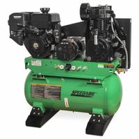 SPEEDAIRE Stationary Air Compressor/Generator: 2 Stage, 14 hp Engine, Mi-T-M, 15.7 cfm, Horizontal (MPN AG2-SM14-30GE). Key specifications — attr50933: Mi-T-M; attr86530: Electric; attr50934: SPEEDAIRE.