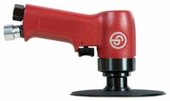CHICAGO PNEUMATIC Air Disc Sander: 3 in_5 in Pad, Threaded Shank, Light Duty, 0.5 hp, 22 cfm, Fixed (MPN CP3070-120G). Key specifications — attr1320237: CHICAGO PNEUMATIC; attr1320246: Rear.