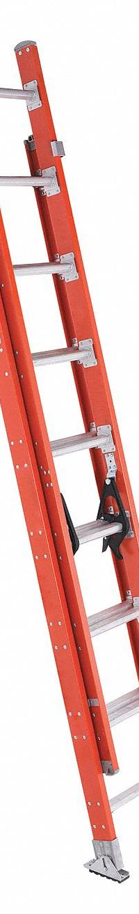 LOUISVILLE LADDER Extension Ladder: 16 ft Ladder Size, Fiberglass, 300 lb Load Capacity, 34 lb Wt (MPN FE7216). Key specifications — Color: Orange; Brand: LOUISVILLE LADDER; Included Features: Mar-Resistant End Caps; Removable Fly: Fixed.