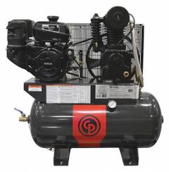 CHICAGO PNEUMATIC Stationary Air Compressor: 2 Stage, 14 hp Engine, Kohler, 23 cfm, 30 gal Air Tank (MPN RCPC1430G). Key specifications — attr50933: Kohler; attr86530: Recoil; attr50934: CHICAGO PNEUMATIC.