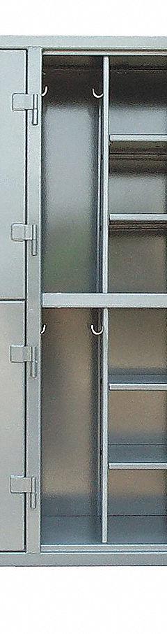 STRONG HOLD Wardrobe Locker: 50 in x 24 in x 78 in, 2 Tiers, 2 Units Wide, 4 Lockers, Solid, Gray (MPN 46-24-2TPL). Key specifications — Locker Color: Gray; Brand: STRONG HOLD.