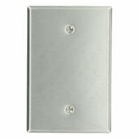 LEVITON Wall Plate: Blank, 1 Gang, Jumbo Size (MPN 84114-40). Key specifications — Brand: LEVITON; Material: Stainless Steel.