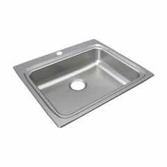 JUST MANUFACTURING Bowl Drop-In Sink: 25 in Overall Lg, 22 in Overall Wd, 5 in Bowl Dp, 1 Bowls (MPN SLADA2225A502-J). Key specifications — Brand: JUST MANUFACTURING; Color Family: Silver/Gray.