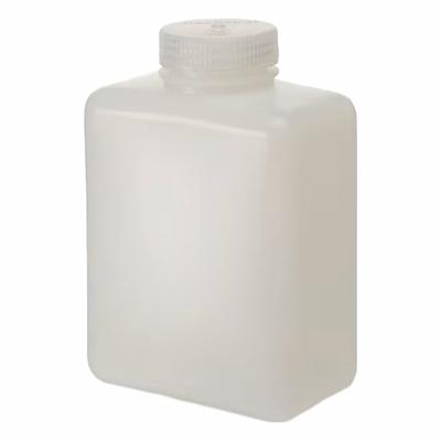 NALGENE Laboratory Bottle: 1 L, 32 fl oz, HDPE, Natural, 53 mm Screw Closure Size - HDPE Rectangular Lab Bottles