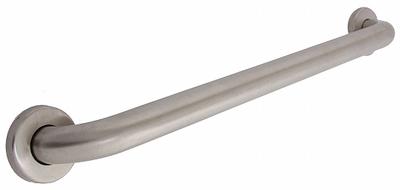 TAYMOR Wall Grab Bar: Straight, 18 in Lg, 1 1/4 in Dia, Stainless Steel, Satin - Standard Grab Bars