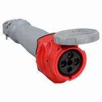 HUBBELL Pin and Sleeve Connector: Red, 380 to 415V AC, Three Phase, 100 A, 3 Pole, 4 Wire (MPN HBLS4100C6W). Key specifications — Brand: HUBBELL.