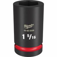 MILWAUKEE Deep Impact Socket: 1 in Drive Size, SAE, 1 5/16 in Socket Size, 6-Point, Deep, Friction (MPN 49-66-6509). Key specifications — attr1215501: MILWAUKEE; attr1215515: Black Phosphate; attr1215518: 1-5/16 in.