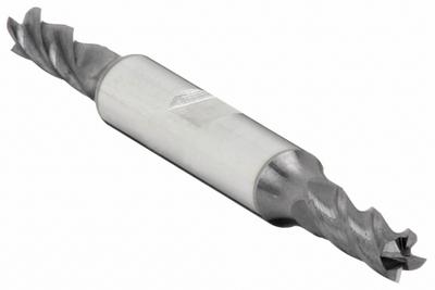 APPROVED VENDOR Square End Mill: Carbide, AlTiN Coated, Double End, 4 Flute, 1/4" Mill Dia - Double-End Carbide Square End Mills