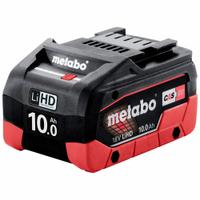 METABO Battery Pack: 10 Ah, Battery Included, Tabbed, 18V DC (MPN 625549000). Key specifications — attr1278107: Not Oil-Resistant.