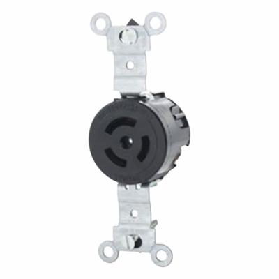 LEVITON Locking Receptacle: Non-NEMA, Black, 125/250V AC, 10 A_15 A Current Rating - General Purpose Receptacles