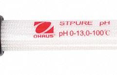 OHAUS Electrode: STPURE, pH, 0 to 13 pH, Bulb, 1.1 m Cable Lg, BNC/Cinch, Ground Glass, Liquids. Key specifications — Manufacturer Part Number: STPURE; Product Type: Electrode; Junction: Ground Glass; Connection Type: BNC; Test Parameters: pH; Tip Shape: Bulb; Material: Glass; Range: 0 to 13 pH.