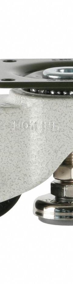 FOOT MASTER Plate Caster: Nylon Tread, 50 mm Wheel Dia, 73 mm Mounting Ht, 330 lb Load Capacity (MPN GDL-50-ASF-NYN). Key specifications — Brand: FOOT MASTER; Frame Color: White.
