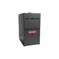 GOODMAN Residential Gas Furnace: 80,000 BtuH Heating Capacity Input, 1,600 cfm, Upflow Furnace (MPN GR9S800804BN). Key specifications — Overall Dimensions - H x W x D: 33-1/2 in x 14 in x 28 in; Air Flow: 1,600 cfm; California Low NOx Compliant: Yes; Brand: GOODMAN.