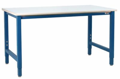 BENCHPRO Workbench: Adj Ht, Laminate, 96 in x 36 in, 6,600 lb Overall Load Capacity - Heavy-Duty Open-Base Workstations